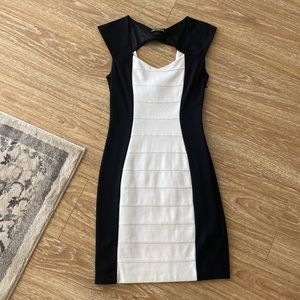 Express Black & White Mini Bodycon Dress